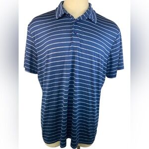 Members Mark Blue Striped Short Sleeve Polo Shirt Men’s XXL